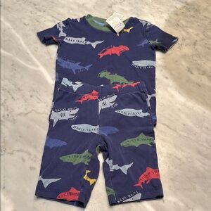 Mini Boden Kids Pajama Set - Navy with Multicolor Sharks